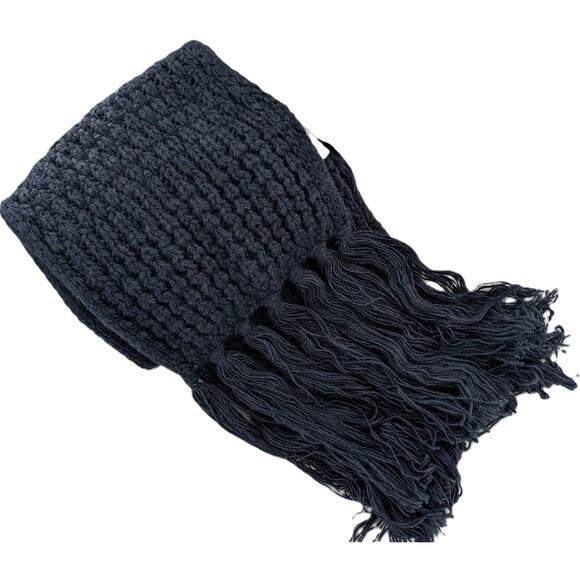 Sole Society Chunky Ribbed Scarf Cable Knit Fringed Hem - Picture 9 of 9